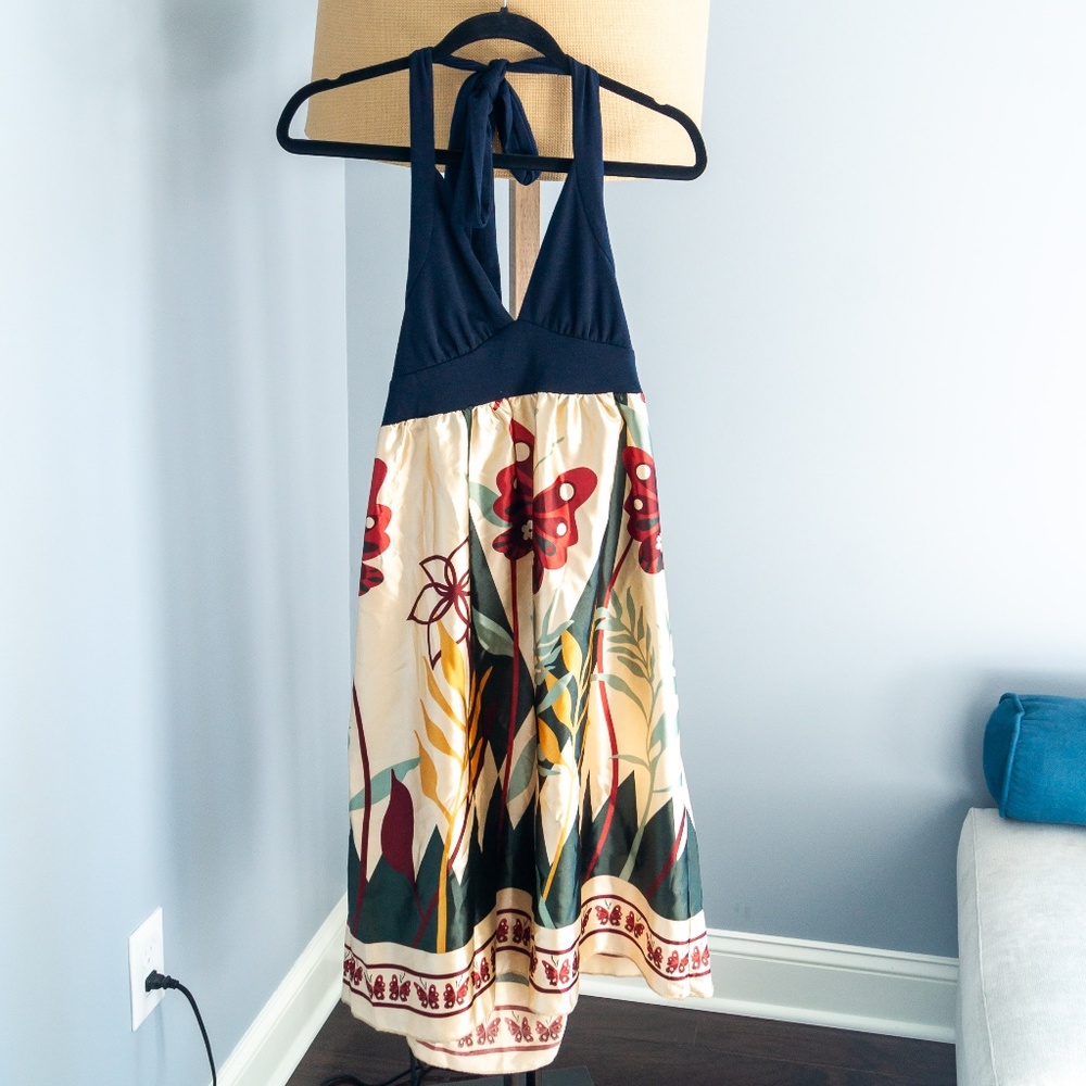 Lucca Mixed Media Halter Dress - Never worn